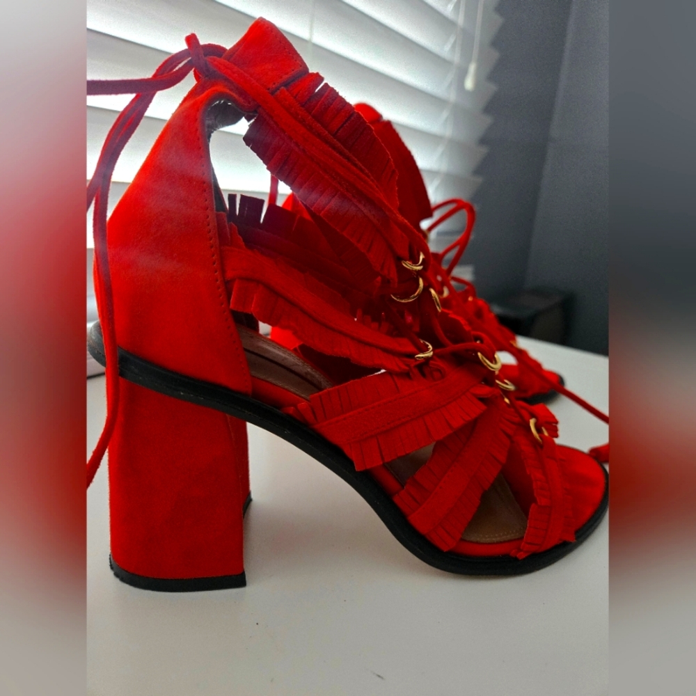 LAST CALL: Fabulous Orange BCBG Max Azria Women's Tie Up Heel Shoes Size 39